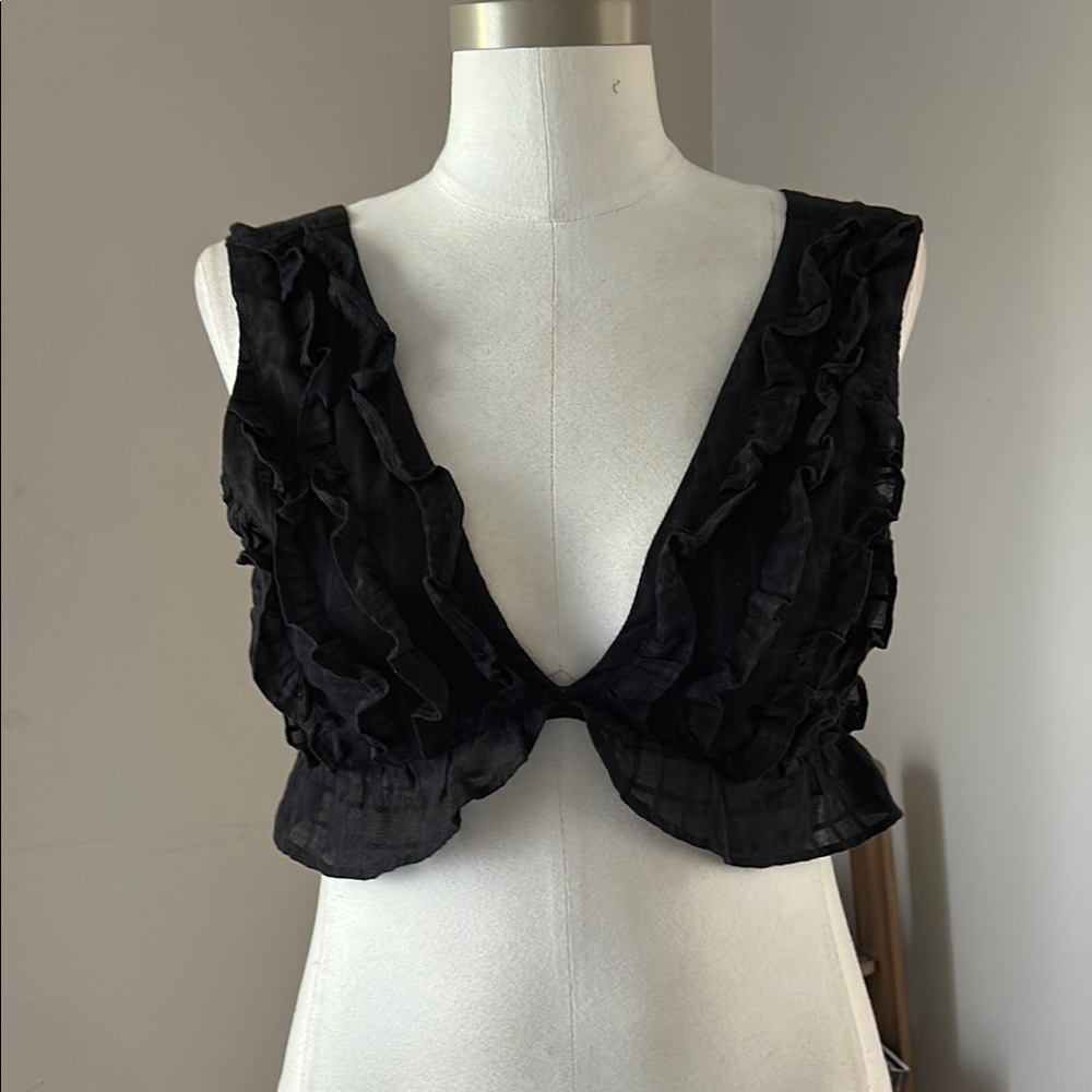 MAJORELLE Black Ruffled Bra Intimates